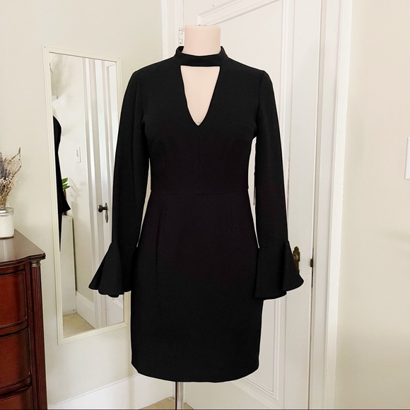 Vince Camuto Black Cut Out Dress with Flounce Sleeves - Picture 2 of 10